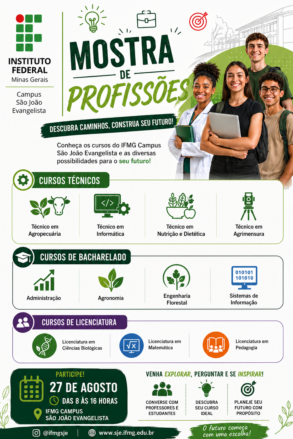 Foto de Mostra de Profissões - Cursos Técnicos e Superiores do IFMG - Campus São João Evangelista - 2026