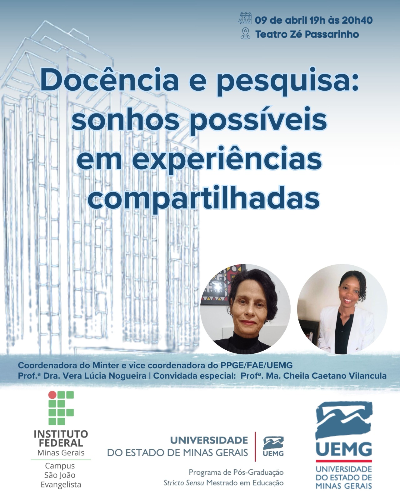 Foto de Aula Inaugural Minter/PPGE UEMG "Docência e pesquisa: sonhos possíveis em experiências compartilhadas"